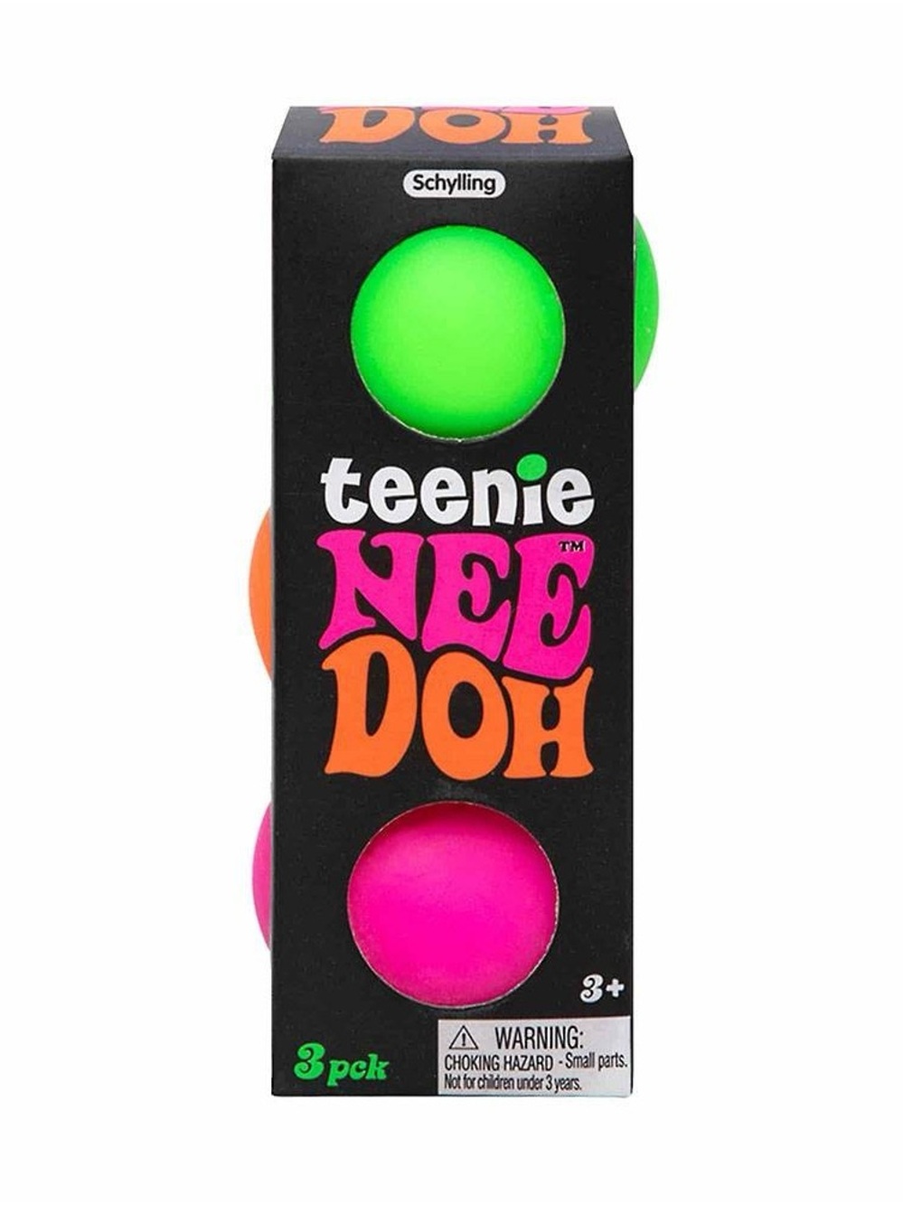 Teenie Nee Doh 3-Pack Toy Squishy - Green, Pink, Orange